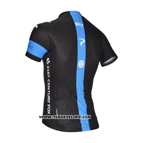2014 Maillot Ciclismo Sky Noir et Blanc Manches Courtes et Cuissard